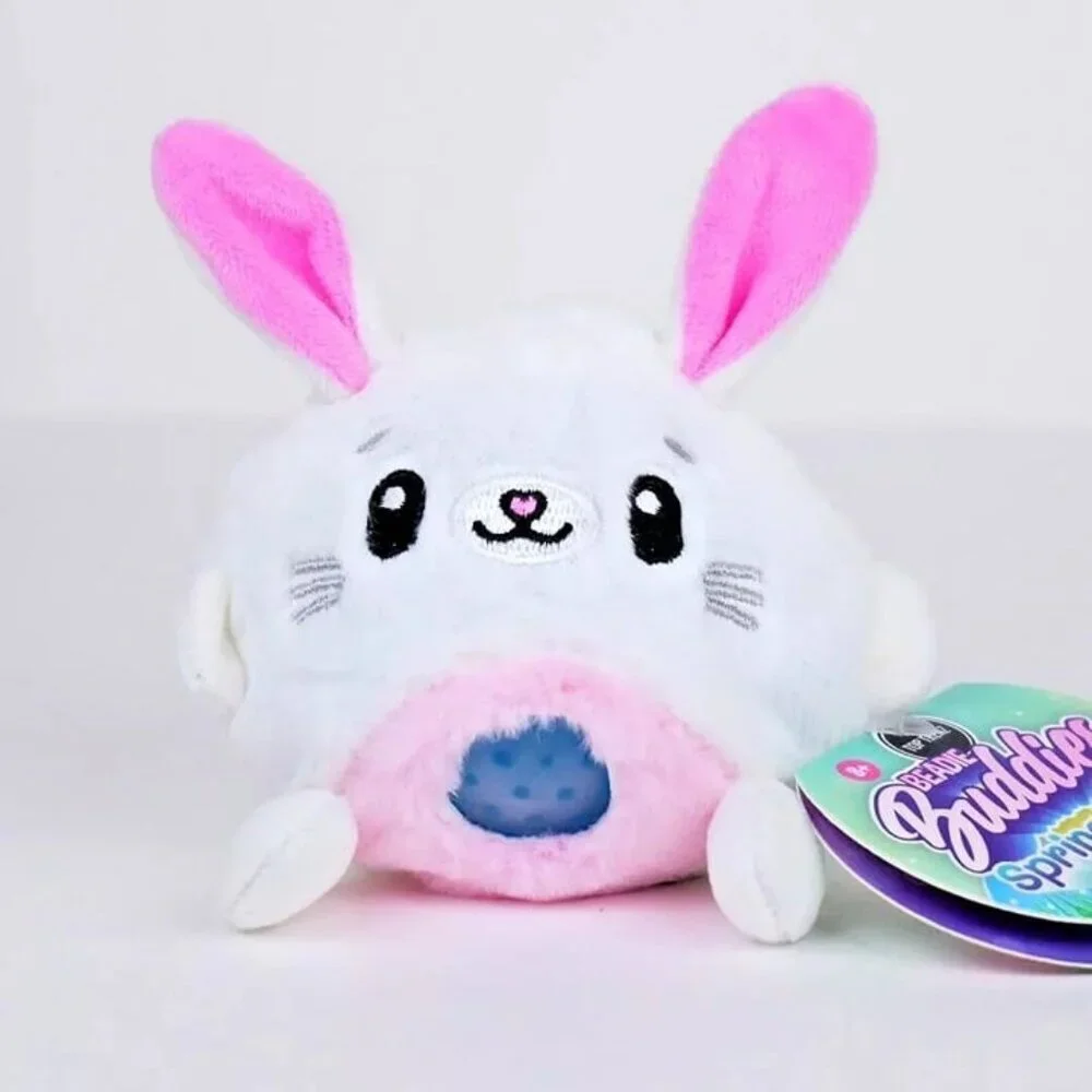 Easter Spring Beadie Buddies Sensory Plush Fidget Toy‎ - White Bunny Plushie